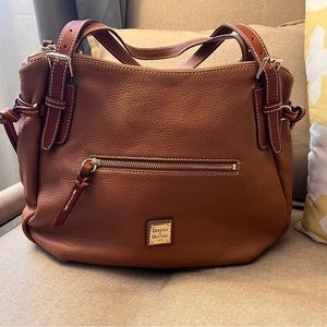 Dooney and Bourke Large Pebble Leather Nina in British Tan